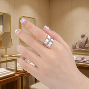 Anillo de Dedo Estilo Punk para Mujer, Color Plateado, Aleación Chapada en Oro de 18K, Ajustable, Banda Semicircular de 2mm a 8mm para Uso Diario - Product Image 3