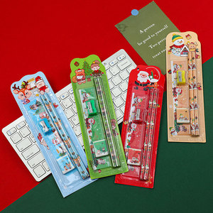Set de Lápices Navideños (5 Piezas), Set de Dibujo para Niños, Set de Papelería con Borrador y Lápiz, Premio/Regalo de Navidad - Product Image 4