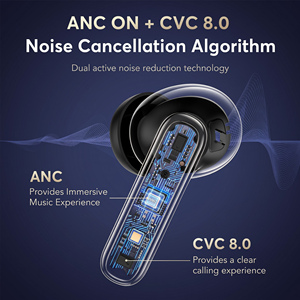 Auriculares Inalámbricos Intrauditivos Estéreo con Cancelación de Ruido ENC, <span class=keywords><strong>Bluetooth</strong></span> 5.4, Emparejamiento Automático, Bajos Profundos para Teléfono, Laptop y Tablet - Product Image 2