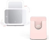 Portable Rechargeable LED éclairé maquillage miroir de courtoisie écran tactile Dimmable éclairage pliable table cosmétique miroir voyage