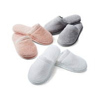 Pantoufles luxueux et confortables pour femmes, 100% coton, chaussures douces à enfiler, duveteuses, Blush L/XL, pour l'hiver