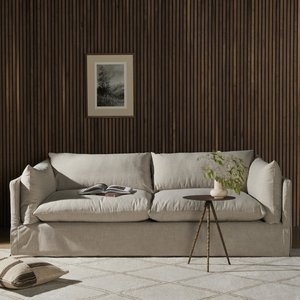 Meubles de salon Canapé 3 places à froufrous en tissu de lin <span class=keywords><strong>blanc</strong></span> - Product Image 6