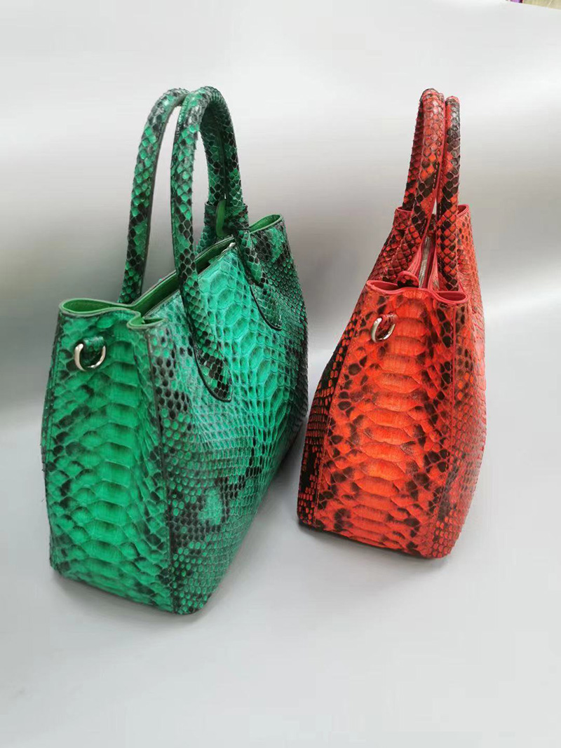 2021Women's luxury handbag first lady bag raw boa skin high end custom large capacity fashion trend