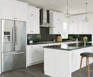 Cuisine moderne modulaire en bois blanc sur mesure pour appartement et villa avec plusieurs meubles de cuisine - Product Image 3