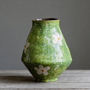 <span class=keywords><strong>Vase</strong></span> en céramique Jingdezhen peint à la main MSH, glaçure verte, motif floral, décoration de table - Product Image 6