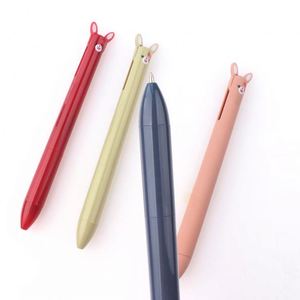 Wholesale Cute Black Red Ink Ball Pen With Lovely Rabbit Head Custom Logo Advertising for Novelty Girls <b>Stationery</b> Office - Product Image 5