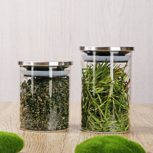 Pot de conservation en verre personnalisé, cylindre de 6,5 cm x 20 cm, couvercle en acier inoxydable, hermétique, transparent, récipient de cuisine - Product Image 2