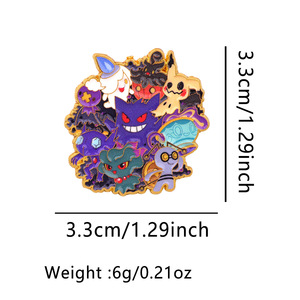 Broches en métal émaillé de haute qualité, style dessin animé, collection créative, artisanat, accessoires vestimentaires, épingles de revers en métal émaillé dur, thème <span class=keywords><strong>Pokémon</strong></span> - Product Image 6