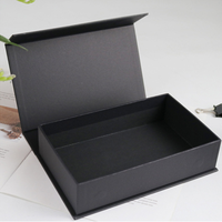 Prix fabricant Boîte cadeau d'emballage magnétique noire en carton rigide à fermeture pliable avec logo personnalisé