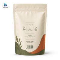 Sachet Doypack refermable en PET de qualité alimentaire, surface mate, imprimé en héliogravure, avec feuille d'aluminium, pour emballage de thé, café et accessoires énergétiques