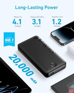 Cargador Portátil, Batería Externa de 325 Ah, Paquete de Batería de 20000 mAh, con 2 Puertos, Admite Carga Rápida de 15 W, Compatible con Teléfonos <span class=keywords><strong>Anker</strong></span> - Product Image 1