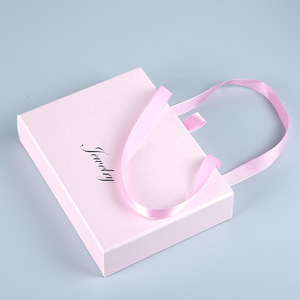 Custom Mini Travel Eco pink Cardboard Thin Drawer Rectangle <strong>Jewelry</strong> Paper <strong>Box</strong> Ring Earing Necklace with Handle for <strong>Uk</strong> - Product Image 4