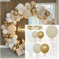 Guirlande de ballons en latex élégante et haut de gamme, couleur sable-blanc doré, forme cercle, pour mariages, fêtes et anniversaires