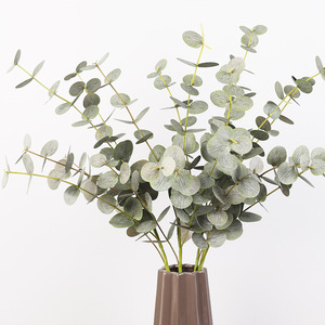 New 5 Fork Eucalyptus Artificial <b>Plant</b> Green <b>Plastic</b> High Simulation Home Decor Wedding Floral Arrangement Photography Props - Product Image 1