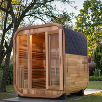 Sauna Cube extérieur en bois massif de cèdre rouge haut de gamme maison hammam carré de grande taille pour 4-6 personnes
