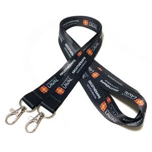Personalized Double Layer Sublimation Printed <b>Lanyard</b> Plain Black Key <b>Lanyards</b> With Logo Custom - Product Image 1