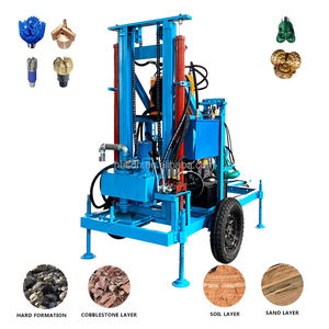 เครื่องเจาะบ่อน้ำไฮดรอลิกแบบเคลื่อนที่ได้ประสิทธิภาพสูง 50ม. 80ม. 100ม. 120ม. 150ม. 180ม. 200ม. เครื่องยนต์ดีเซล 30 แรงม้า สองสูบ - Product Image 1