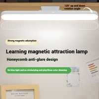 Lampe de bureau/table magnétique portable rechargeable à LED avec protection oculaire, gradation progressive, lumière blanche neutre 4100K, légère, avec prise USB