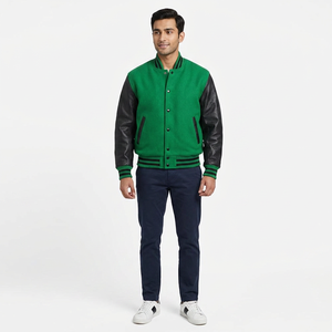 Custom Logo Made <b>Long</b> Sleeve <b>Men</b> Canvas Varsity <b>Jacket</b> Windproof Waterproof High Street Style Sale 2024 Latest Design OEM - Product Image 1