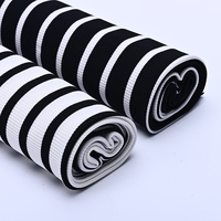 Tissu côtelé imprimé rayé 94% polyester 6% élasthanne anti-boulochage pour sweat-shirt/pull