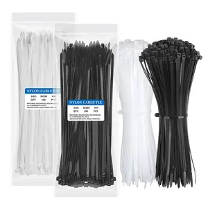 10 pouces 4.8*250mm/100 pièces usine directement fournir des attaches zippées de câble autobloquantes en Nylon plastique de haute qualité