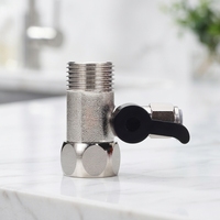 Robinet à bille trois voies 1/4 pouce, accessoire en acier inoxydable 304, poignée noire, pour cuisine et salle de bain, eau froide, garantie 5 ans