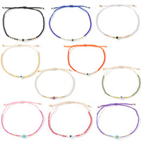 Gelang Manik-manik Warna-warni Kreatif Buatan Tangan dengan Hiasan Mata Resin untuk Wanita, Perhiasan Pantai Bohemian