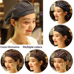 Casquette de Chef Rayée en Sergé pour Hôtel, Restaurant Western, Serveur, Béret de <span class=keywords><strong>Pirate</strong></span>, Casquette de Travail Unisexe au Design Moderne - Product Image 2