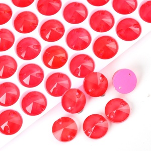 OLeeya Rivoli Sew on Crystal Siam Neon Strass DIY Glass Stones Flat Back Sewing Rhinestone for Jewelry Clothes - Product Image 3