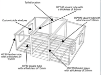 Bureau conteneur pliable à double aile - Maison préfabriquée extensible de 40 pieds avec 3 pièces, salle de bain et cuisine, prête à être expédiée depuis la Chine