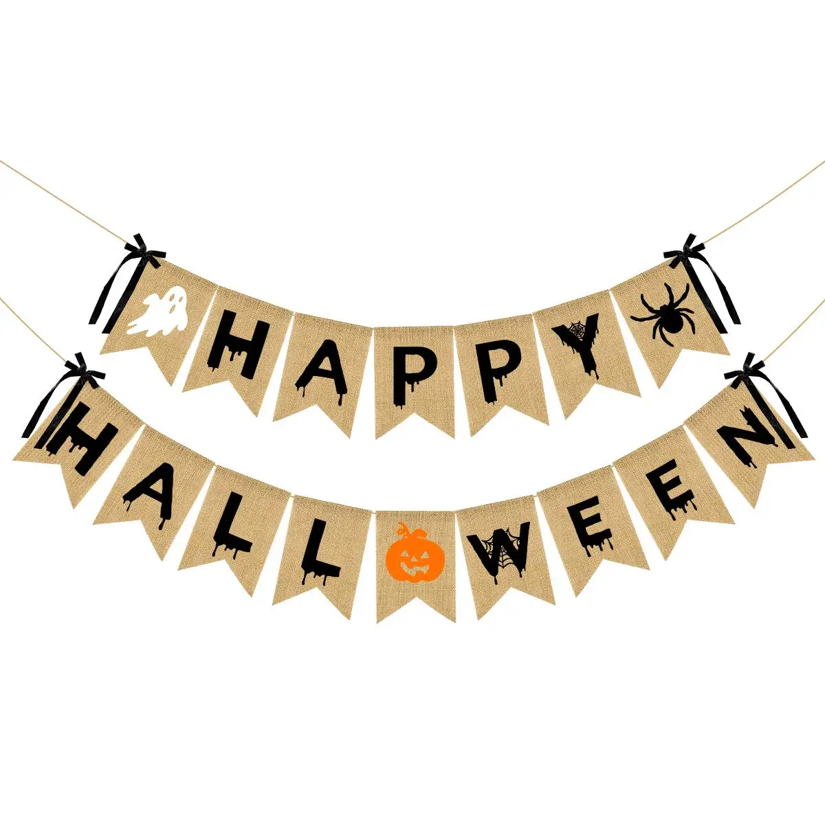 Lila Glitzer-Trank & Schwarzer Fledermaus-Banner - Halloween-Dekoration Set