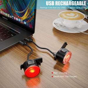 Juego de Luces LED <span class=keywords><strong>para</strong></span> <span class=keywords><strong>Bicicleta</strong></span> Q2, Luces Delanteras y Traseras Recargables, Paquete de Luces <span class=keywords><strong>para</strong></span> <span class=keywords><strong>Bicicleta</strong></span> de Montaña y Carretera, Combinación de Faro y Luz Trasera - Product Image 6