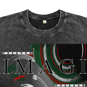 เสื้อยืดคอกลมโอเวอร์ไซส์ผ้าฝ้ายแท้ 100% พิมพ์ลาย DTG ระบายอากาศได้ดี ย้อมสีแบบ Acid Wash สไตล์สตรีทแฟชั่น - Product Image 3