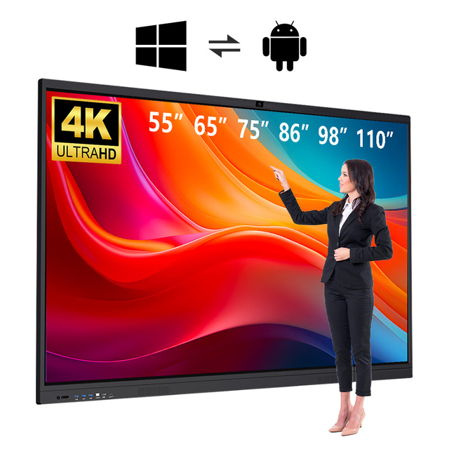 65 75 86 98 110 Inch Pen Finger Touch Interactive Flat Panel 4k Lcd Digital Interactive Smart Boards for Schools Teaching