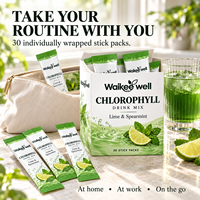 Bâtonnets de poudre de chlorophylle OEM, marque privée, superaliment vert, complément détox, logo personnalisé, fabricant en gros, sans sucre