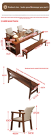 Établi simple et durable en bois massif Mobilier moderne pour la maison Bureau d'ordinateur en bois Tiroirs de rangement multiples