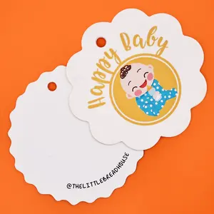 Customized Luxury paper hang tags brand label with printing logo colorful tags for maker clothing Different shapes hang tag