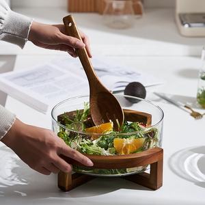 Fábrica de China, 1800ml/2800ml/3800ml, cocina, restaurante, ensaladera de cristal transparente, cuenco redondo para postres, cuencos para mezclar frutas - Product Image 2