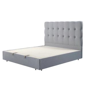 Cama de terciopelo de fácil montaje, diseño moderno, marco de cama doble de madera contrachapada gris de lujo, <span class=keywords><strong>2022</strong></span> - Product Image 4