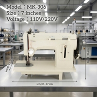 Machine à coudre zigzag industrielle robuste MK-306 de 7 pouces, équipement professionnel pour le cuir et les vêtements