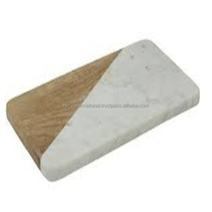 Planche à découper en marbre de qualité supérieure, durable et élégante, rectangulaire, épaisseur 1,5 cm, avec poignée en acier inoxydable, compatible lave-vaisselle - Product Image 4