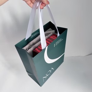 Luxury Brand Logo Printed Green Paper Bag Gift Packaging Handle Bag Custom <b>Shopping</b> Bags for <b>Small</b> Business - Product Image 6