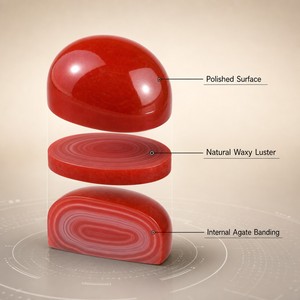 Cabujón de Ágata Roja Natural del <span class=keywords><strong>Sur</strong></span> Nan Hong, Gema Suelta para Incrustaciones de Joyería, DIY, Venta al por Mayor, Múltiples Formas - Product Image 3