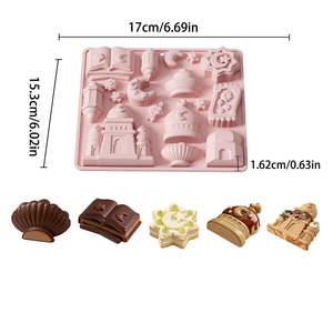 Moules en silicone <span class=keywords><strong>Eid</strong></span> <span class=keywords><strong>Mubarak</strong></span> à 17 cavités, thème Ramadan, avec motifs de mosquée, lune, étoile, Coran et lanterne, pour <span class=keywords><strong>chocolat</strong></span>, bonbons et gelée - Product Image 2