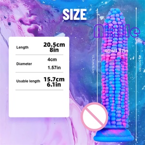 Dildo <span class=keywords><strong>de</strong></span> Maíz, Dildos Monstruosos, Juguete Sexual para Adultos con Fuerte Succión, Pene Flexible para Mujeres y Hombres, Masaje <span class=keywords><strong>de</strong></span> Punto G, Estimulación Vaginal - Product Image 6