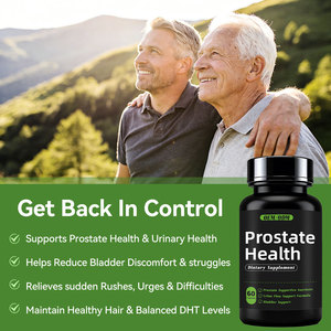 Capsules de soutien de la prostate pour hommes : Extrait de Palmier Nain, Bêta-Sitostérol, Pygeum, Racine de Ortie – Équilibre Hormonal et Amélioration de la Santé - Product Image 1