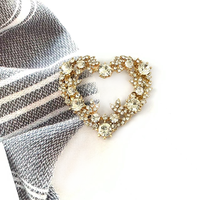 Accessoires de chaussures pour femmes personnalisables, en forme de cœur, en cristal, bijoux, métal, talons hauts, boucle en strass, personnalisés