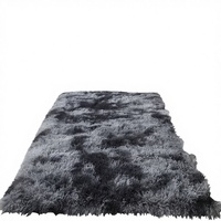 Tapis moderne personnalisable en matériaux mélangés, pelucheux, antidérapant, écologique, fin, tie-dye, avec envers en coton pour chambre à coucher