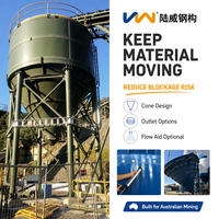 Silo à ciment à cendres volantes sur mesure, en acier, scellé et boulonné, pour le stockage de poudre, destiné aux centrales à béton prêt à l'emploi