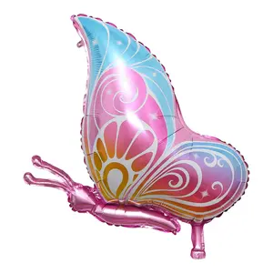 Для первого дня рождения красочный цветок бабочка алюминиевая пленка воздушный шар украшение для детского дня рождения украшение для вечеринки